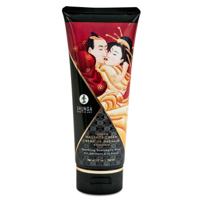 Їстівний масажний крем Shunga Kissable Massage Cream — Sparkling Strawberry Wine (200 мл)