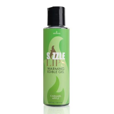 Зігрівальний масажний гель Sensuva Sizzle Lips Caramel Apple (125 мл) без цукру, їстівний