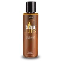Зігрівальний масажний гель Sensuva Sizzle Lips Salted Caramel (125 мл) без цукру, їстівний
