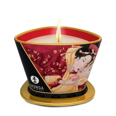 Масажна свічка Shunga Massage Candle — Sparkling Strawberry Wine (170 мл)