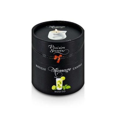 Масажна свічка Plaisirs Secrets Mojito (80 мл), подарункове паковання, керамічний посуд