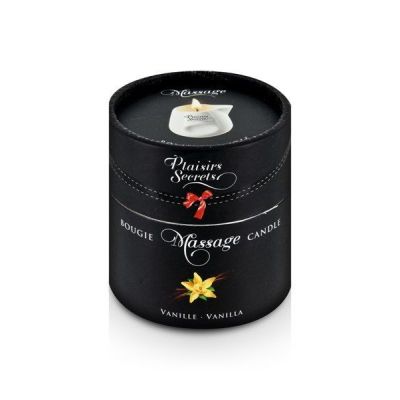 Масажна свічка Plaisirs Secrets Vanilla (80 мл), подарункове паковання, керамічний посуд