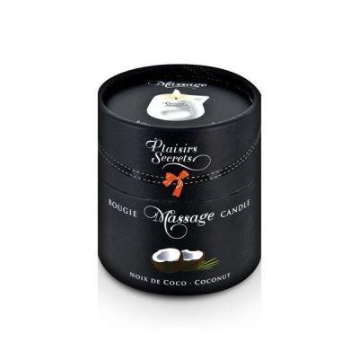 Масажна свічка Plaisirs Secrets Coconut (80 мл) подарункова упаковка, керамічний посуд