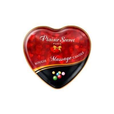 Масажна свічка-серце Plaisirs Secrets Bubble Gum (35 мл)