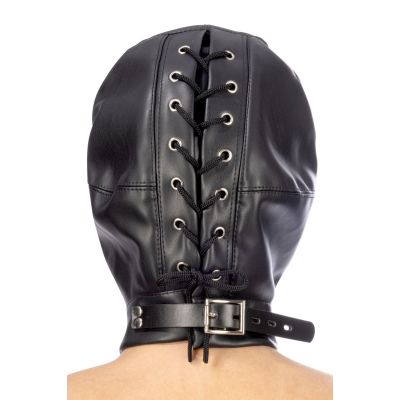 Капюшон для БДСМ зі знімною маскою Fetish Tentation BDSM hood in leatherette with removable mask Капюшон для БДСМ зі знімною маскою Fetish Tentation BDSM hood in leatherette with removable mask