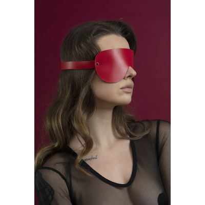Маска на очі Feral Feelings — Blindfold Mask, натуральна шкіра, червона