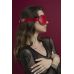 Маска на очі з заклепками Feral Feelings — Blindfold Mask, натуральна шкіра, червона