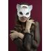 Маска кішечки Feral Feelings — Catwoman Mask, натуральна шкіра, біла
