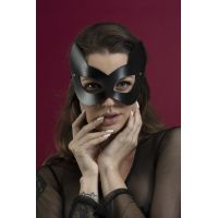Маска кішечки Feral Feelings — Kitten Mask, натуральна шкіра, чорна