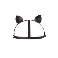 Маска кішечки Bijoux Indiscrets MAZE — Cat Ears Headpiece Black, екошкіра