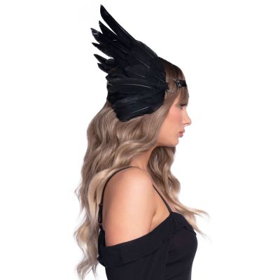 Пов’язка на голову з крилами Leg Avenue Feather headband Black, пір’я та натуральна шкіра (чорна) Пов’язка на голову з крилами Leg Avenue Feather headband Black, пір’я та натуральна шкіра (чорна)