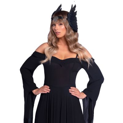 Пов’язка на голову з крилами Leg Avenue Feather headband Black, пір’я та натуральна шкіра (чорна) Пов’язка на голову з крилами Leg Avenue Feather headband Black, пір’я та натуральна шкіра (чорна)