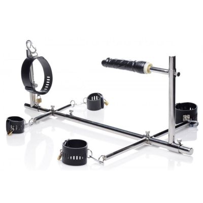 Конструкція для фіксації з фалоімітатором Imprisoned Metal Stockade with Dildo Конструкція для фіксації з фалоімітатором Imprisoned Metal Stockade with Dildo