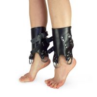Поножі манжети для подвіса за ноги Leg Cuffs, натуральна шкіра, колір чорний Поножі манжети для подвіса за ноги Leg Cuffs, натуральна шкіра, колір чорний