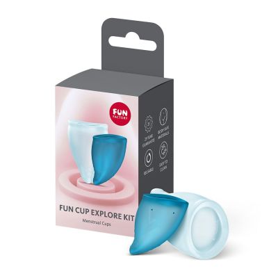 Набір менструальних чаш Fun Factory FUN CUP EXPLORE KIT, 2 шт, Multicolored Turquoise, об’єми 20 та 30 мл