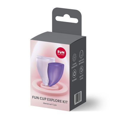 Набір менструальних чаш Fun Factory FUN CUP EXPLORE KIT, 2 шт, Multicolored Violet, об’єми 20 та 30 мл Набір менструальних чаш Fun Factory FUN CUP EXPLORE KIT, 2 шт, Multicolored Violet, об’єми 20 та 30 мл