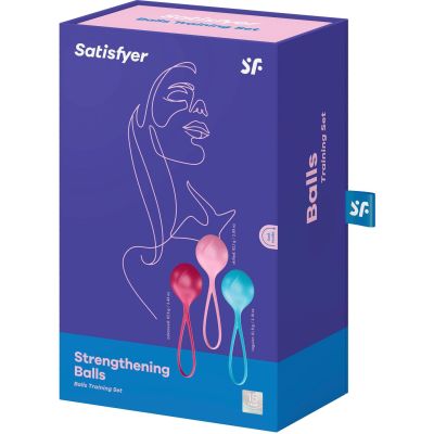 Вагінальні кульки Satisfyer Strengthening Balls (3 шт), діаметр 3,8 см, вага 62, 82, 98 г, монолітні Вагінальні кульки Satisfyer Strengthening Balls (3 шт), діаметр 3,8 см, вага 62, 82, 98 г, монолітні