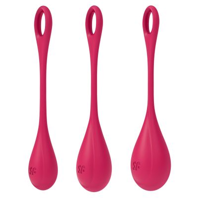 Набір йоні-намистин Satisfyer Yoni Power 1 Red, діаметр 2, 2,5, 3 см, вага 22, 46, 74 г