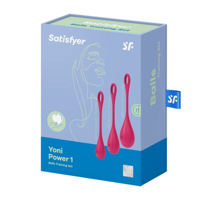 Набір йоні-намистин Satisfyer Yoni Power 1 Red, діаметр 2, 2,5, 3 см, вага 22, 46, 74 г