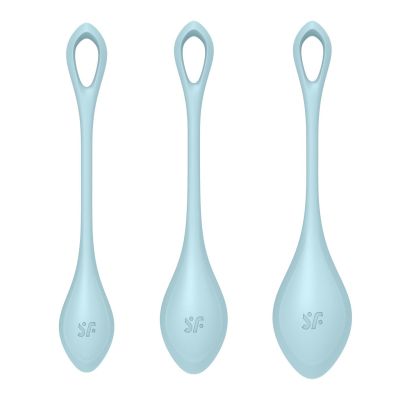 Набір йоні-намистин Satisfyer Yoni Power 2 Light Blue, діаметр 2, 2,5, 3 см, вага 22, 44, 73 г