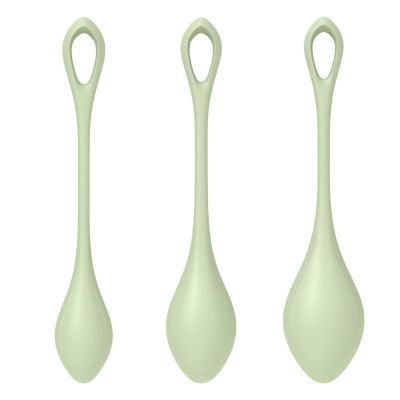 Набір йоні-намистин Satisfyer Yoni Power 2 Light Green, діаметр 2, 2,5, 3 см, вага 22, 44, 73 г
