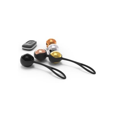 Набір вагінальних кульок Dorcel Training Balls, діам. 3,4 см, вага 20-117 г, є вібрація, пульт ДК