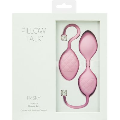 Розкішні вагінальні кульки PILLOW TALK — Frisky Pink із кристалом, діаметр 3,2 см, вага 49-75 г Розкішні вагінальні кульки PILLOW TALK — Frisky Pink із кристалом, діаметр 3,2 см, вага 49-75 г