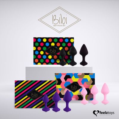 Набір силіконових анальних пробок FeelzToys - Bibi Butt Plug Set 3 pcs Black Набір силіконових анальних пробок FeelzToys - Bibi Butt Plug Set 3 pcs Black