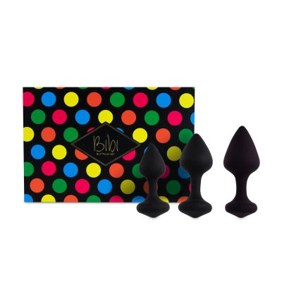 Набір силіконових анальних пробок FeelzToys - Bibi Butt Plug Set 3 pcs Black Набір силіконових анальних пробок FeelzToys - Bibi Butt Plug Set 3 pcs Black