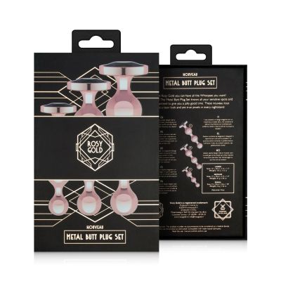 Набір анальних іграшок Rosy Gold - Metal Butt Plug Set 3 Pieces