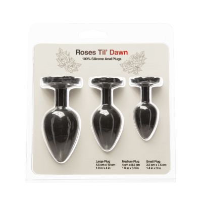 Набір силіконових анальних пробок BMS Roses Til’ Dawn Silicone Anal Plug Kit Starter Kit Black Набір силіконових анальних пробок BMS Roses Til’ Dawn Silicone Anal Plug Kit Starter Kit Black