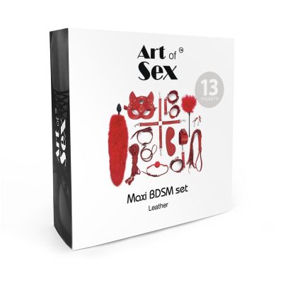 Набір Art of Sex — Maxi BDSM Set Leather, 13 предметів, натуральна шкіра, чорний