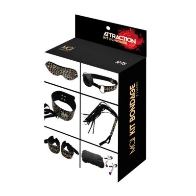 Набір MAI BDSM STARTER KIT Nº 75 Leopard: батіг, кляп, наручники, маска, нашийник, мотузка, затискачі