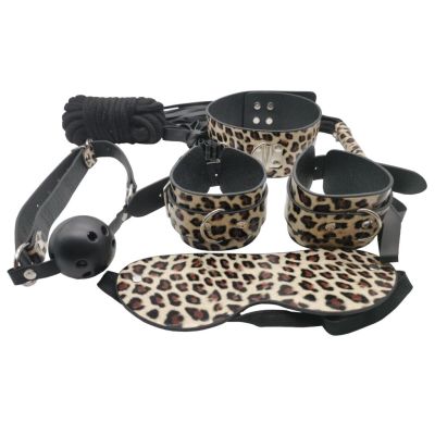 Набір MAI BDSM STARTER KIT Nº 75 Leopard: батіг, кляп, наручники, маска, нашийник, мотузка, затискачі