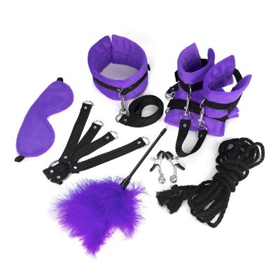 Набір БДСМ Art of Sex — Soft Touch BDSM Set, 9 предметів, фіолетовий Набір БДСМ Art of Sex — Soft Touch BDSM Set, 9 предметів, фіолетовий