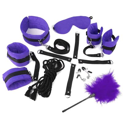 Набір БДСМ Art of Sex — Soft Touch BDSM Set, 9 предметів, фіолетовий Набір БДСМ Art of Sex — Soft Touch BDSM Set, 9 предметів, фіолетовий