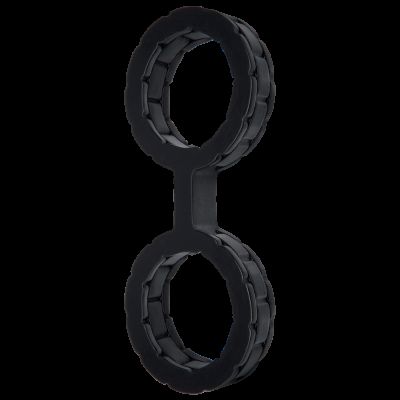 Наручники з силікону Doc Johnson The Cuffs Large — Black, добре тягнуться, для рук і ніг Наручники з силікону Doc Johnson The Cuffs Large — Black, добре тягнуться, для рук і ніг