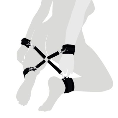 Хрестовина з натуральної шкіри Art of Sex — 4 Way Connector, чорний