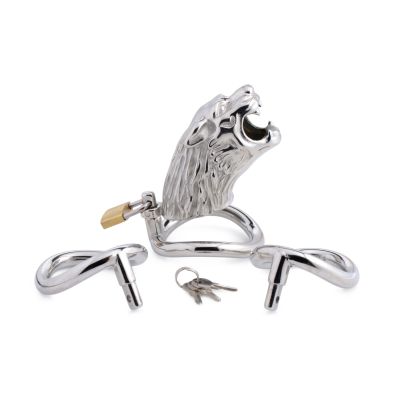 Клітка для пеніса Master Series: Tiger King Cock Cage With Lock, три кільця, замок, три ключі Клітка для пеніса Master Series: Tiger King Cock Cage With Lock, три кільця, замок, три ключі