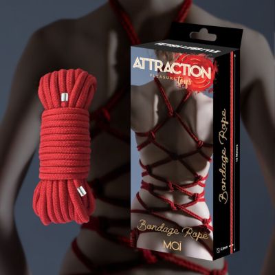 Мотузка для BDSM MAI Bondage Rope Red, довжина 10 м, діаметр 6,5 мм, поліестер Мотузка для BDSM MAI Bondage Rope Red, довжина 10 м, діаметр 6,5 мм, поліестер