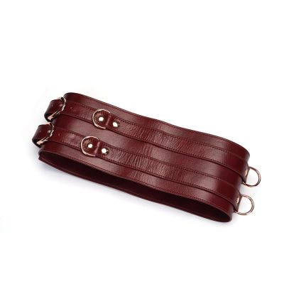 Шкіряний пояс для бондажу Liebe Seele Wine Red Waist Cuff S Size Шкіряний пояс для бондажу Liebe Seele Wine Red Waist Cuff S Size