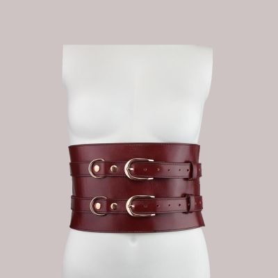 Шкіряний пояс для бондажу Liebe Seele Wine Red Waist Cuff S Size Шкіряний пояс для бондажу Liebe Seele Wine Red Waist Cuff S Size