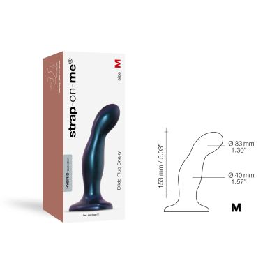 Дилдо Strap-On-Me DILDO PLUG SNAKY METALLIC BLUE, розмір M, діаметр 4 см, ввідна довжина 15,3 см Дилдо Strap-On-Me DILDO PLUG SNAKY METALLIC BLUE, розмір M, діаметр 4 см, ввідна довжина 15,3 см