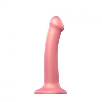 Насадка для страпону Strap-On-Me Mono Density Dildo Rose M, діам. 3,3 см, одношаровий силікон, гнучкий