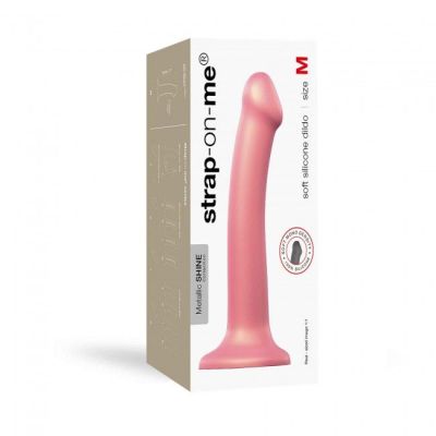 Насадка для страпону Strap-On-Me Mono Density Dildo Rose M, діам. 3,3 см, одношаровий силікон, гнучкий