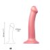 Насадка для страпону Strap-On-Me Mono Density Dildo Rose M, діам. 3,3 см, одношаровий силікон, гнучкий