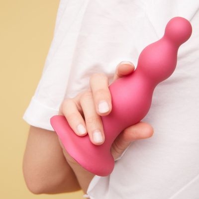 Насадка для страпона Strap-On-Me Dildo Plug Beads Framboise Metallic XL Насадка для страпона Strap-On-Me Dildo Plug Beads Framboise Metallic XL