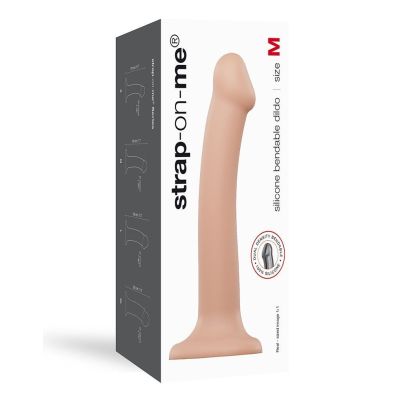 Насадка для страпона Strap-On-Me Dual Density Dildo Flesh M, діаметр 3,3 см, двошарова, гнучкий