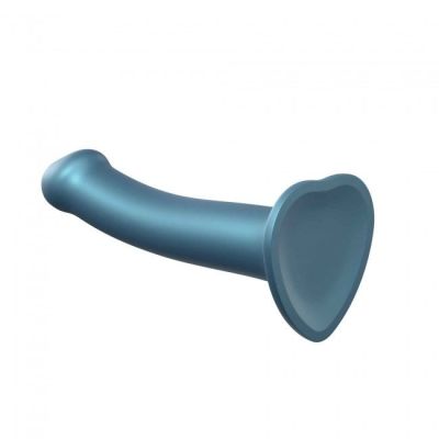 Насадка для страпону Strap-On-Me Mono Density Dildo M Blue, діам. 3,3 см, одношаровий силікон, гнучкий
