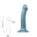 Насадка для страпону Strap-On-Me Mono Density Dildo M Blue, діам. 3,3 см, одношаровий силікон, гнучкий